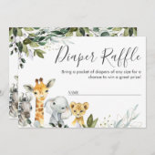 Einsteckkarte für neutrale Safari-Tiere Einladung (Vorne/Hinten)