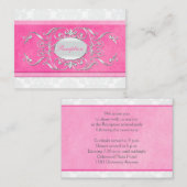 Einsteckkarte für Rosa, Weiß und Grau Begleitkarte (Vorne/Hinten)