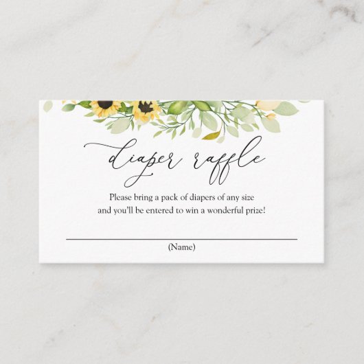 Einsteckkarte für Sonnenblumen Begleitkarte (Vorderseite)