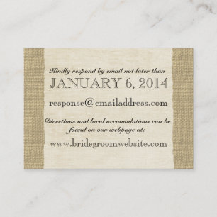 Einsteckkarte für Vintage Spitze und Burlap-Look Begleitkarte