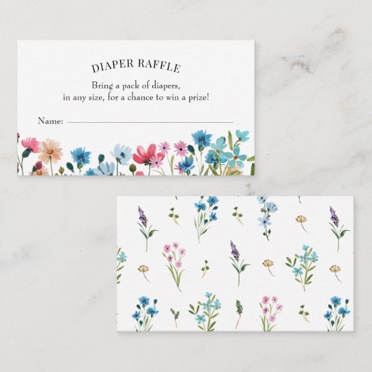 Einsteckkarte für Wildblume-Papierkorb Visitenkarte (Vorne/Hinten)