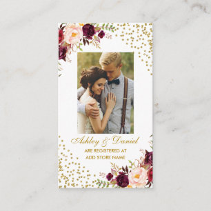 Einsteckkarte GB für das Hochzeitburgundy-Foto Begleitkarte