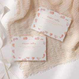 Einsteckkarte mit rosafarbenen Herzen für Windeln Begleitkarte