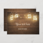 Einsteckkarte Rustikale Holzstrahlleuchten Elegant Begleitkarte (Vorne/Hinten)