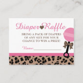 Einsteckkarten für Leopard & Pink Baby Diaper Begleitkarte (Vorderseite)