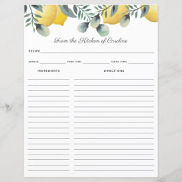 Einsteckung für Zitronen und Eukalyptus-Recipe-Kar