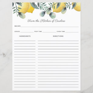 Einsteckung für Zitronen und Eukalyptus-Recipe-Kar