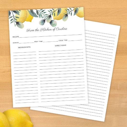 Einsteckung für Zitronen und Eukalyptus-Recipe-Kar