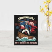 Einsteigen Überquerung des Delaware Funny 4. Juli Karte (Gelbe Blume)