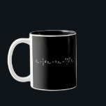 Einstein-Feldgleichung der allgemeinen Relativität Zweifarbige Tasse<br><div class="desc">die beste Beschreibung der Schwerkraft,  erstellt von Albert Einstein unter Verwendung von 4-dimensionaler Raumzeit,  um die Bewegung von Objekten zu beschreiben</div>