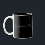 Einstein-Feldgleichung der allgemeinen Relativität Zweifarbige Tasse<br><div class="desc">die beste Beschreibung der Schwerkraft,  erstellt von Albert Einstein unter Verwendung von 4-dimensionaler Raumzeit,  um die Bewegung von Objekten zu beschreiben</div>