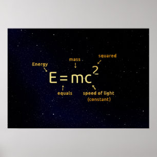 Einstein-Mathematikformel auf Nacht spielt Plakat