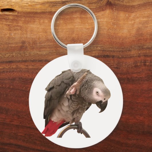 Einstein Parrot Waving Schlüsselanhänger (Vorderseite)