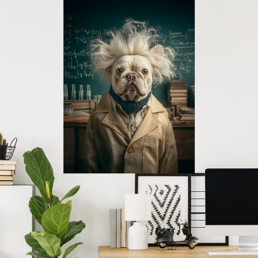 Einstein Pup im Labrador Coat Poster (Heimbüro)