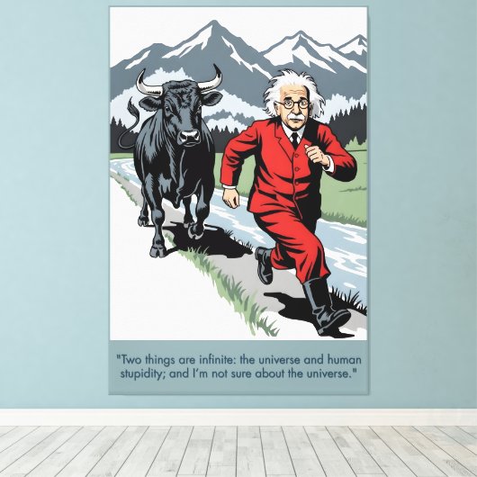 Einstein quote poster canvas print leinwanddruck (Insitu (Holzboden))