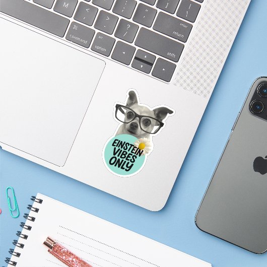 Einstein Vibes only - Smart & Sassy Sticker (Laptop mit iPhone)