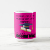 Einsteins Abschlussmotto Hot Pink Kaffeetasse (Mittel)