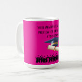 Einsteins Abschlussmotto Hot Pink Kaffeetasse (Vorderseite Links)