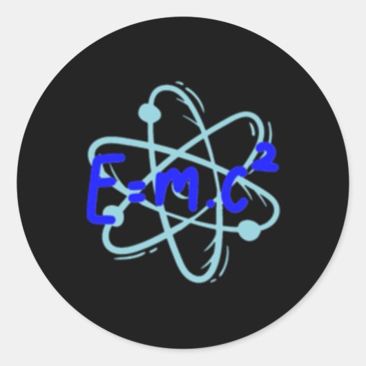 Einsteins E=mc² Formel mit kosmischen Elementen St Runder Aufkleber (Vorderseite)
