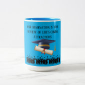 Einstein's graduation motto azure zweifarbige tasse (Mittel)