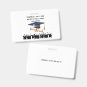 Einstein's graduation motto white ausweis (Vorder- & Rückseite)