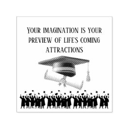 Einstein's graduation motto white permastempel