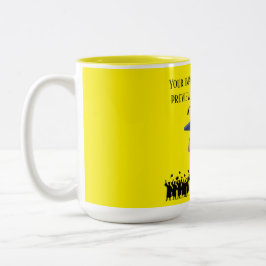 Einstein's graduation motto yellow zweifarbige tasse