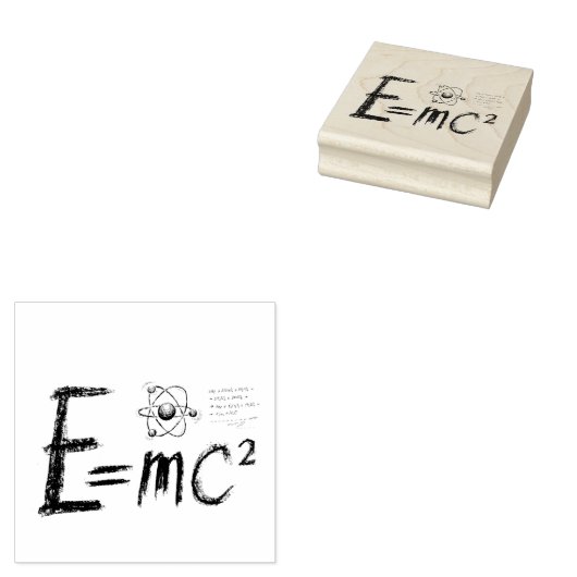 Einsteins Relativitätstheorie. Formel Gummistempel (Stempel)
