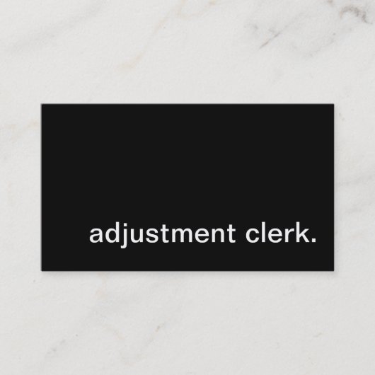 Einstellangestellter. Visitenkarte (Vorderseite)