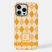 Einstellbare Blassgelb Orange Farbe Argyle iPhone Hülle (Rückseite)