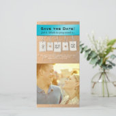 Einstellbare Farbe: DIY Save the Date Foto Cards (Stehend Vorderseite)