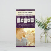 Einstellbare Farbe: DIY Save the Date Foto Cards (Stehend Vorderseite)