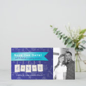 Einstellbare Farbe: DIY Save the Date Foto Cards (Stehend Vorderseite)