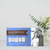 Einstellbare Farbe: DIY Save the Date Foto Cards (Stehend Vorderseite)