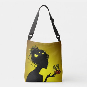 Einstellbarer Beutel Gelbe Schmetterlinge Tragetaschen Mit Langen Trägern