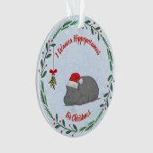 Einstellbares "Ich wünsche mir ein Nilpferd zu Wei Ornament (Vorderseite)