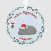 Einstellbares "Ich wünsche mir ein Nilpferd zu Wei Ornament (Rückseite)