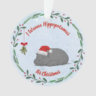 Einstellbares "Ich wünsche mir ein Nilpferd zu Wei Ornament