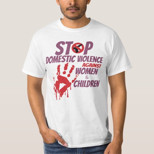 Einstellung der häuslichen Gewalt gegen Frauen und T-Shirt (Vorderseite)
