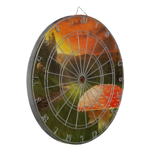 Einstellung der Herbstsonne. Dartscheibe (Vorderseite Links)