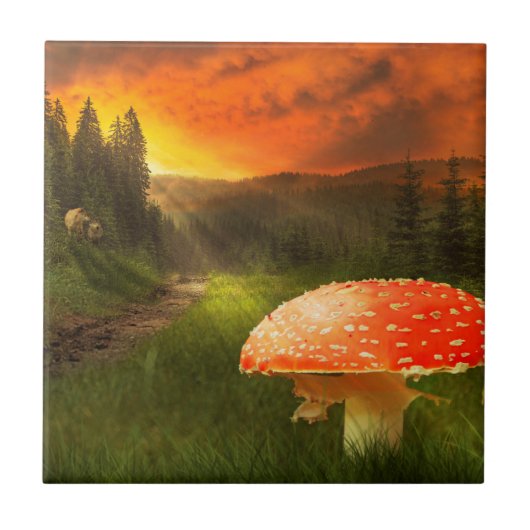 Einstellung der Herbstsonne. Fliese (Vorderseite)