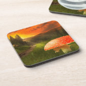 Einstellung der Herbstsonne. Getränkeuntersetzer (Linke Seite)