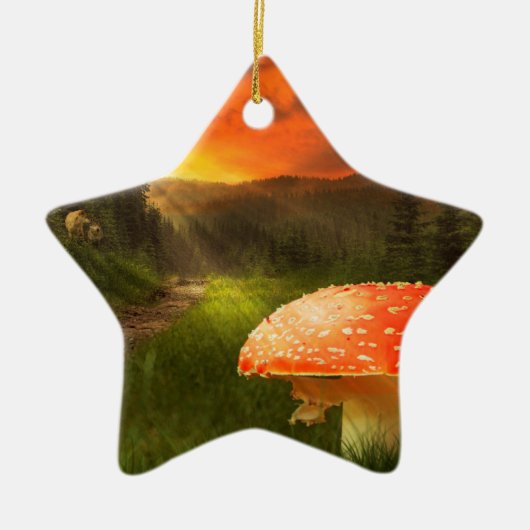 Einstellung der Herbstsonne. Keramik Ornament (Vorne)