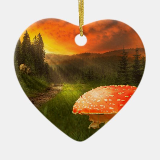 Einstellung der Herbstsonne. Keramik Ornament (Vorne)