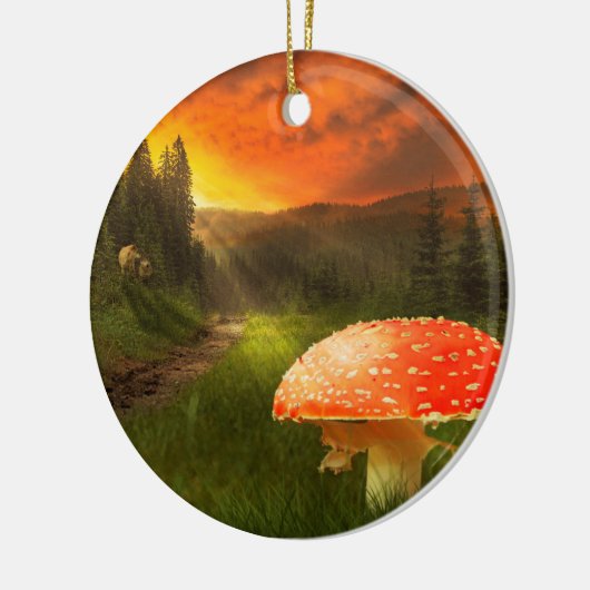 Einstellung der Herbstsonne. Keramikornament (Links)