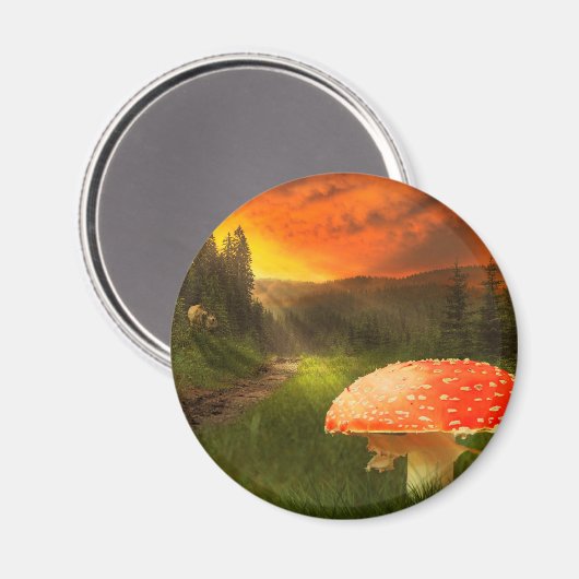 Einstellung der Herbstsonne. Magnet (Vorderseite/Rückseite)