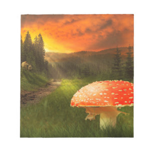 Einstellung der Herbstsonne. Notizblock