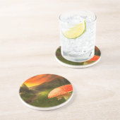 Einstellung der Herbstsonne. Sandstein Untersetzer (Seite)