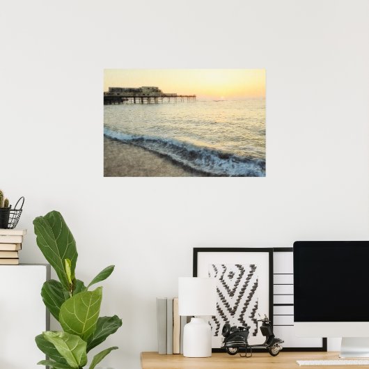 Einstellung der Sun Aberystwyth-Leinwand Poster (Heimbüro)