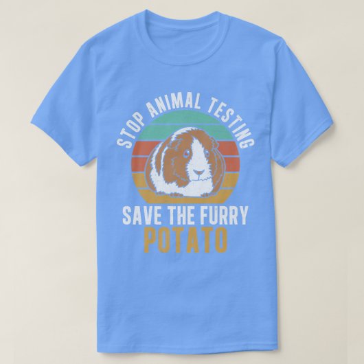 Einstellung der Tierversuche auf Funny Furry Potat T-Shirt (Design vorne)